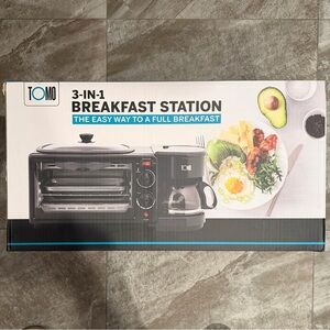Tomo 3-in-1 Electric Breakfast Station Coffeemaker Griddle Toaster Oven